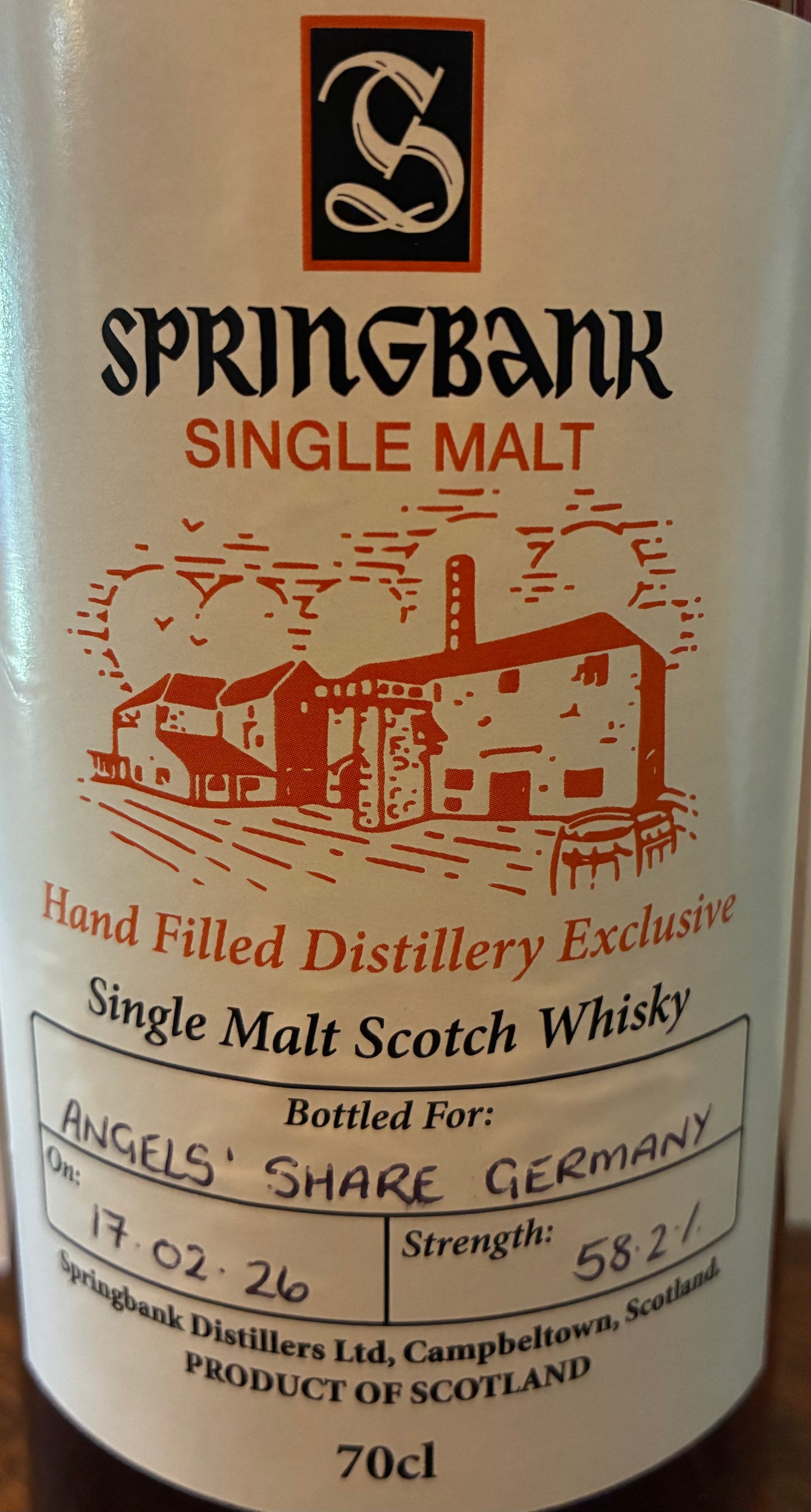 Springbank Single Malt - Hand Filled Distillery Exclusive