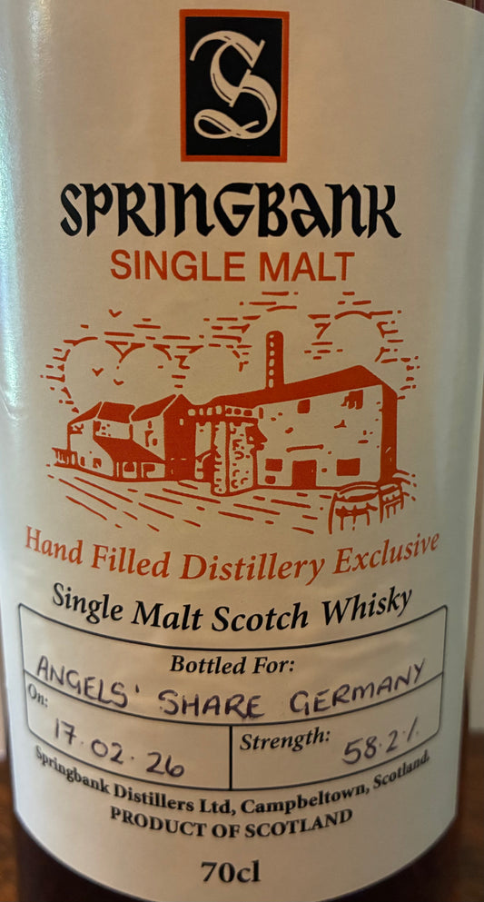 Springbank Single Malt - Hand Filled Distillery Exclusive